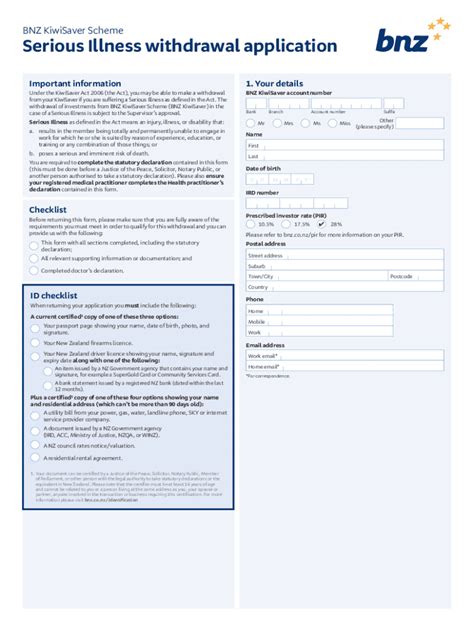 bnz kiwisaver withdrawal application.